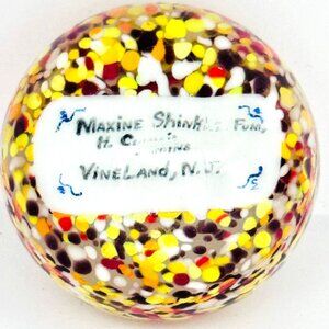 Antique Millville Magnum Plaque on Frit Glass Paperweight South Jersey 3.3"W